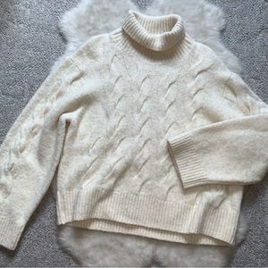 & other stories white turtleneck sweater medium